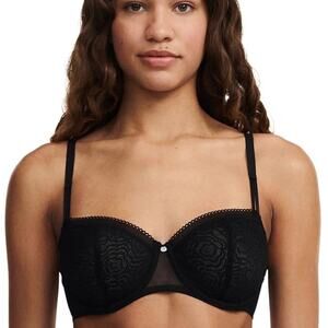 NWT Chantelle C Jolie Lace Demi Underwire Bra Black 34F